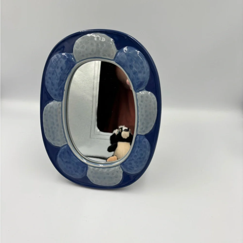 NWT Opalhouse Jungalow Blue and Gray Oval Ceramic Mirror